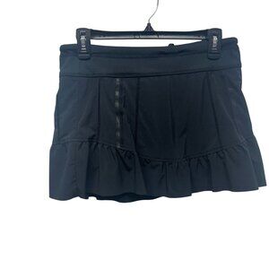 Athleta Womens Black Ruffle Hem Athletic Skort Size 4 With Built-In Shorts